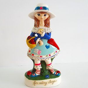 Vintage For Rainy Days Bank  **AS IS - No Stopper**